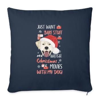 Labrador Merry Christmas - Sofa pillowcase 17,3'' x 17,3'' (45 x 45 cm) - navy - Front