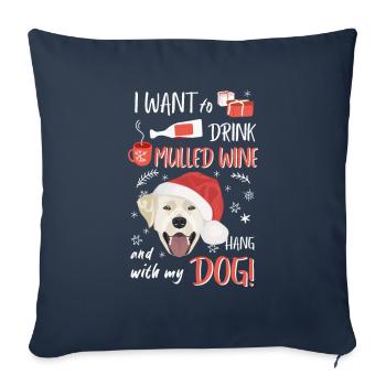 Labrador mulled wine Christmas - Sofa pillowcase 17,3'' x 17,3'' (45 x 45 cm) - navy - Front