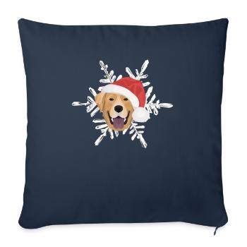 Joyeux Noël Labrador - Housse de coussin décorative 45 x 45 cm - bleu marine - Devant