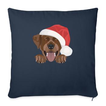 Joyeux Noël Labrador - Housse de coussin décorative 45 x 45 cm - bleu marine - Devant