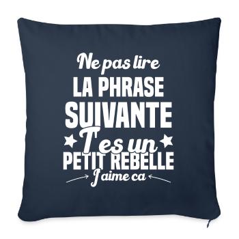 Ne pas lire la phrase suivante - Housse de coussin décorative 45 x 45 cm - bleu marine - Devant