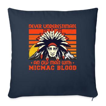 Never Underestimate Old Micmac Man - Sofa pillowcase 17,3'' x 17,3'' (45 x 45 cm) - navy - Front