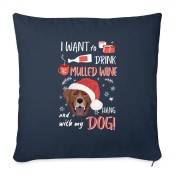 Labrador mulled wine Christmas - Sofa pillowcase 17,3'' x 17,3'' (45 x 45 cm) - navy - Front