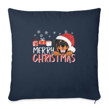 Rottweiler Merry Christmas - Sofa pillowcase 17,3'' x 17,3'' (45 x 45 cm) - navy - Front