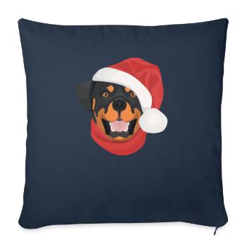 Rottweiler Merry Christmas - Sofa pillowcase 17,3'' x 17,3'' (45 x 45 cm) - navy - Front