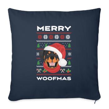 Rottweiler Merry Christmas - Sofa pillowcase 17,3'' x 17,3'' (45 x 45 cm) - navy - Front