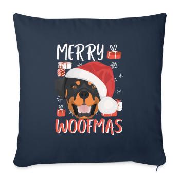 Rottweiler Merry Christmas - Sofa pillowcase 17,3'' x 17,3'' (45 x 45 cm) - navy - Front