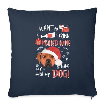 Rhodesian Ridgeback Mulled Wine Christmas - Sofa pillowcase 17,3'' x 17,3'' (45 x 45 cm) - navy - Front