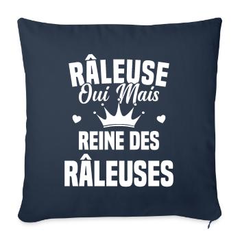 Reine des râleuses - Housse de coussin décorative 45 x 45 cm - bleu marine - Devant