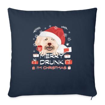 Poodle Christmas Market - Sofa pillowcase 17,3'' x 17,3'' (45 x 45 cm) - navy - Front