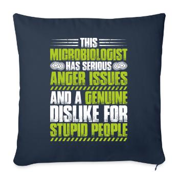 Microbiologie Microbiologiste Biologiste Biologiste - Housse de coussin décorative 45 x 45 cm - bleu marine - Devant