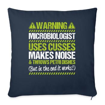 Microbiology Microbiologist Biology Biologist - Sofa pillowcase 17,3'' x 17,3'' (45 x 45 cm) - navy - Front