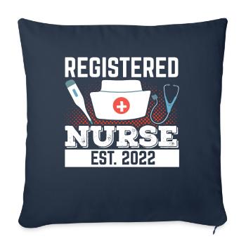 Infirmière autorisée Est 2022 RN Krankenp - Housse de coussin décorative 45 x 45 cm - bleu marine - Devant