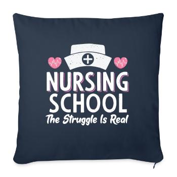 Étudiante infirmière école Das Ringe - Housse de coussin décorative 45 x 45 cm - bleu marine - Devant