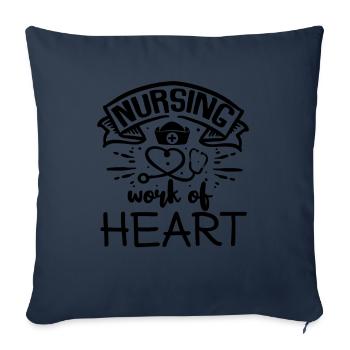 Travail infirmier de l’infirmière cardiaque Médecine - Housse de coussin décorative 45 x 45 cm - bleu marine - Devant