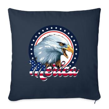 Merica Eagle USA American Flag Memorial Day VI - Sofa pillowcase 17,3'' x 17,3'' (45 x 45 cm) - navy - Front