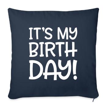 c'est mon anniversaire - Housse de coussin décorative 45 x 45 cm - bleu marine - Devant