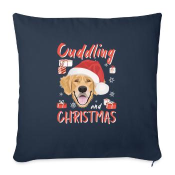 Golden Retriever Merry Christmas - Sofa pillowcase 17,3'' x 17,3'' (45 x 45 cm) - navy - Front