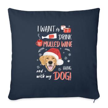 Golden Retriever Mulled Wine Christmas - Sofa pillowcase 17,3'' x 17,3'' (45 x 45 cm) - navy - Front