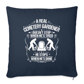 Friedhofsgärtner Jardinier du cimetière Friedhof - Housse de coussin décorative 45 x 45 cm - bleu marine - Devant