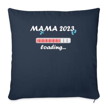 Mom 2023 Loading Pregnancy Announcement Baby - Sofa pillowcase 17,3'' x 17,3'' (45 x 45 cm) - navy - Front