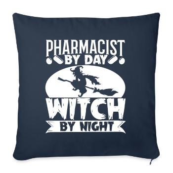 Pharmacien pharmacien le jour sorcière la nuit bonjour - Housse de coussin décorative 45 x 45 cm - bleu marine - Devant