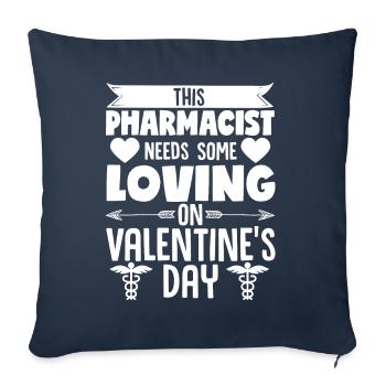 Pharmacien Papa Pharmacie Caducée Fête des pères - Housse de coussin décorative 45 x 45 cm - bleu marine - Devant