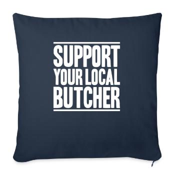 Boucher boucher boucher - Housse de coussin décorative 45 x 45 cm - bleu marine - Devant