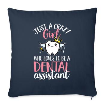 Assistante dentaire Futur dentiste Hy - Housse de coussin décorative 45 x 45 cm - bleu marine - Devant