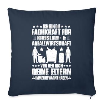 Fachkraft für Kreislauf- und Abfallwirtschaft - Sofakissenbezug 45 x 45 cm - Navy - Vorne