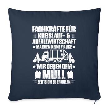 Fachkraft für Kreislauf- und Abfallwirtschaft - Sofakissenbezug 45 x 45 cm - Navy - Vorne