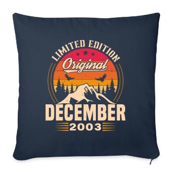 Cadeau D'anniversaire Nées En Décembre 2003 - Housse de coussin décorative 45 x 45 cm - bleu marine - Devant