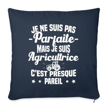 Pas parfaite mais je suis Agricultrice Femme Cool - Housse de coussin décorative 45 x 45 cm - bleu marine - Devant