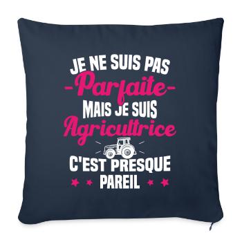 Pas parfaite mais je suis Agricultrice Femme Cool - Housse de coussin décorative 45 x 45 cm - bleu marine - Devant