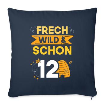 12 Jahre Geburtstag Junge Mädchen Imker Biene - Sofakissenbezug 45 x 45 cm - Navy - Vorne