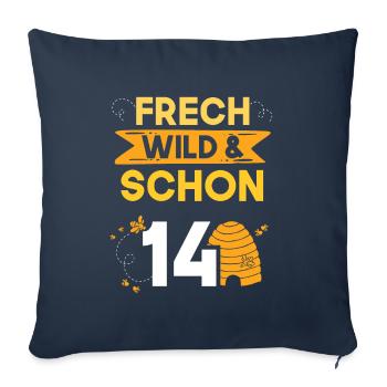 14 Jahre Geburtstag Junge Mädchen Imker Biene - Sofakissenbezug 45 x 45 cm - Navy - Vorne