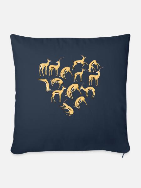 Herz Antilope - Sofakissenbezug 45 x 45 cm - Navy