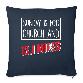 Sunday is for church Half Marathon - Sofakissenbezug 45 x 45 cm - Navy - Vorne