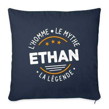 Ethan L'Homme Le Mythe La Légende - Housse de coussin décorative 45 x 45 cm - bleu marine - Devant