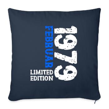1979 February Limited Edition Birthday Man Woman - Sofa pillowcase 17,3'' x 17,3'' (45 x 45 cm) - navy - Front