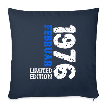1976 February Limited Edition Birthday Man Woman - Sofa pillowcase 17,3'' x 17,3'' (45 x 45 cm) - navy - Front