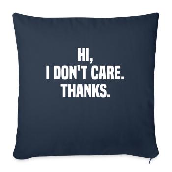Bonjour, Je m'en fous Merci Sarcasme Sarcastique - Housse de coussin décorative 45 x 45 cm - bleu marine - Devant
