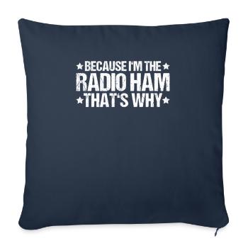 Amateurfunker Amateurfunk Radio Ham Amateur Radio - Housse de coussin décorative 45 x 45 cm - bleu marine - Devant
