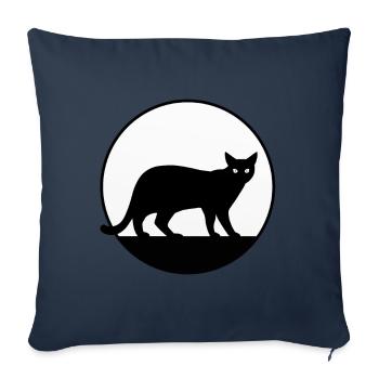 süßes Katzenmotiv Sticker Schürze Tasse Shirt - Sofakissenbezug 45 x 45 cm - Navy - Vorne
