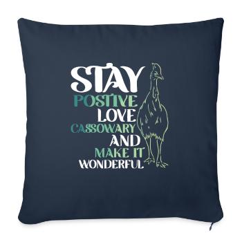 stay postive love Cassowary - Sofakissenbezug 45 x 45 cm - Navy - Vorne