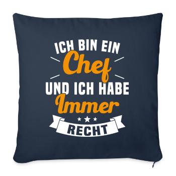 LE CHEF A TOUJOURS RAISON - Housse de coussin décorative 45 x 45 cm - bleu marine - Devant