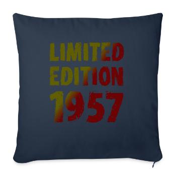 1957 édition limitée anniversaire cadeau femme mari - Housse de coussin décorative 45 x 45 cm - bleu marine - Devant