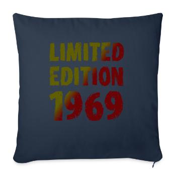 1969 édition limitée anniversaire cadeau femme mari - Housse de coussin décorative 45 x 45 cm - bleu marine - Devant