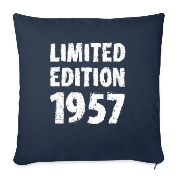 1957 édition limitée anniversaire cadeau femme mari - Housse de coussin décorative 45 x 45 cm - bleu marine - Devant