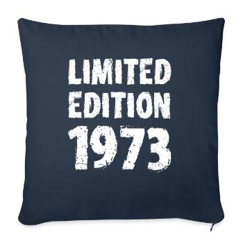1973 édition limitée anniversaire cadeau femme mari - Housse de coussin décorative 45 x 45 cm - bleu marine - Devant
